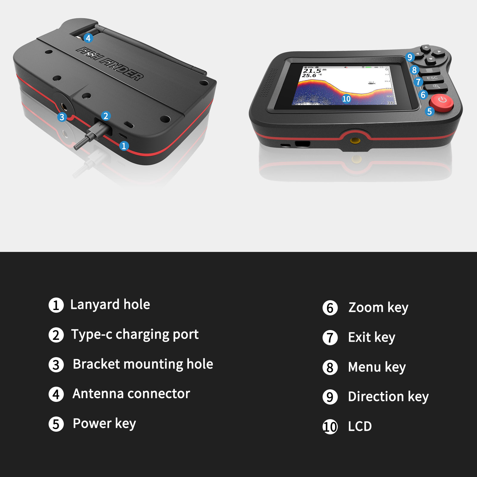 FindFish 200M Portable Fish Fi - Fish Finder Transducer review and price